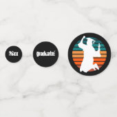 Retro Afstuderen Afstuderen Jumping voor Joy Rainb Confetti (Voorkanten)