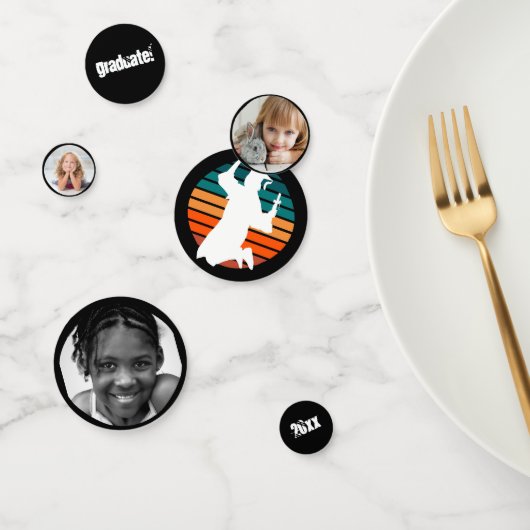 Retro Afstuderen Afstuderen Jumping voor Joy Rainb Confetti (Groep)