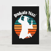 Retro Afstuderen Afstuderen Jumping voor Joy Rainb Kaart (Voorkant)