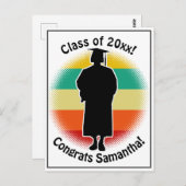 Retro Afstuderen Afstuderen Pet & jurk Vrouw Meisj Briefkaart (Voorkant / Achterkant)