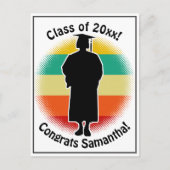 Retro Afstuderen Afstuderen Pet & jurk Vrouw Meisj Briefkaart (Voorkant)