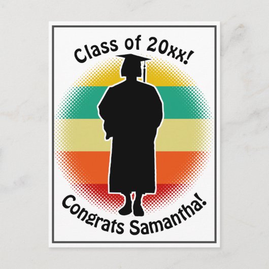 Retro Afstuderen Afstuderen Pet & jurk Vrouw Meisj Briefkaart (Voorkant)