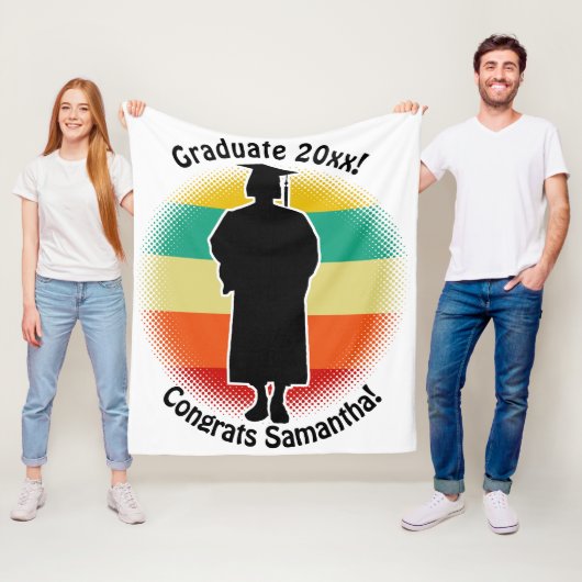 Retro Afstuderen Afstuderen Pet & jurk Vrouw Meisj Fleece Deken (In situ)