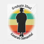 Retro Afstuderen Afstuderen Pet & jurk Vrouw Meisj Fleece Deken (Voorkant)