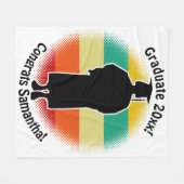 Retro Afstuderen Afstuderen Pet & jurk Vrouw Meisj Fleece Deken (Voorkant (Horizontaal))