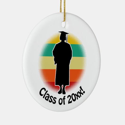 Retro Afstuderen Afstuderen Pet & jurk Vrouw Meisj Keramisch Ornament (Rechts)