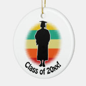 Retro Afstuderen Afstuderen Pet & jurk Vrouw Meisj Keramisch Ornament (Links)