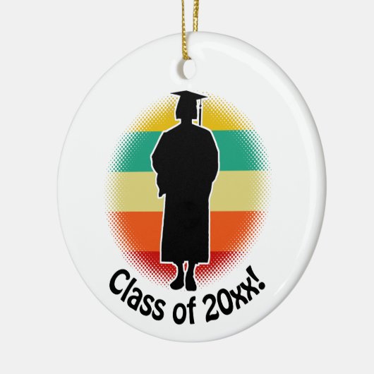 Retro Afstuderen Afstuderen Pet & jurk Vrouw Meisj Keramisch Ornament (Links)