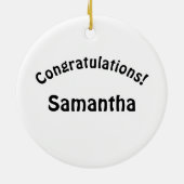 Retro Afstuderen Afstuderen Pet & jurk Vrouw Meisj Keramisch Ornament (Achterkant)