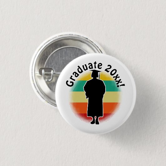 Retro Afstuderen Afstuderen Pet & jurk Vrouw Meisj Ronde Button 3,2 Cm (Voorkant /achterkant)