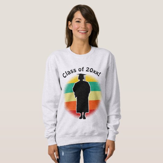 Retro Afstuderen Afstuderen Pet & jurk Vrouw Meisj Trui (Voorkant volledig)