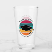 Retro Afstuderen Afstuderen Pet Mortarboard Glas (Voorkant)