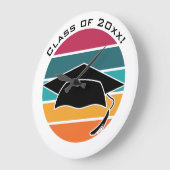 Retro Afstuderen Afstuderen Pet Mortarboard Grote Klok (Hoek)