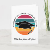 Retro Afstuderen Afstuderen Pet Mortarboard Kaart (Voorkant)