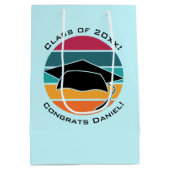 Retro Afstuderen Afstuderen Pet Mortarboard Medium Cadeauzakje (Achterkant)