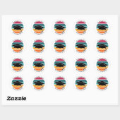 Retro Afstuderen Afstuderen Pet Mortarboard Ronde Sticker (Vel)