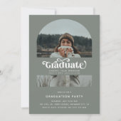 Retro Afstuderen Arch Foto Afstudeerfeest Kaart (Voorkant)