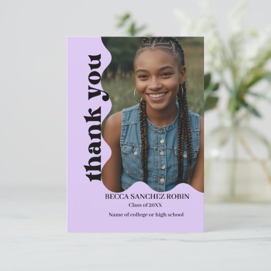 Retro-afstuderen Bedankkaart (Staand voorkant)