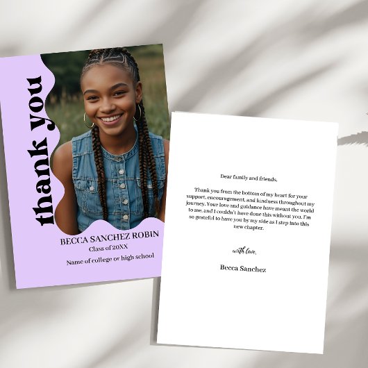 Retro-afstuderen Bedankkaart