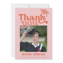 Retro Afstuderen Bedankt Fotokaart