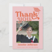 Retro Afstuderen Bedankt Fotokaart Feestdagenkaart (Voorkant)