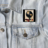 Retro Afstuderen Card Vierkante Button 5,1 Cm (In situ)