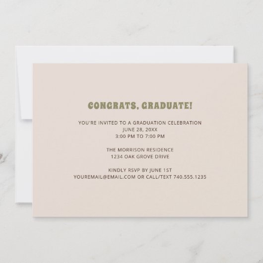 Retro Afstuderen de Graduation Party uit 1970 Kaart (Achterkant)