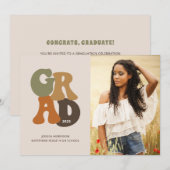 Retro Afstuderen de  Graduation Party uit 1970 Kaart (Voorkant / Achterkant)