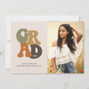 Retro Afstuderen de  Graduation Party uit 1970 Kaart