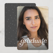 Retro afstuderen één-foto verticaal afstuderen aankondiging (Voorkant / Achterkant)