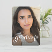 Retro afstuderen één-foto verticaal afstuderen aankondiging (Staand voorkant)