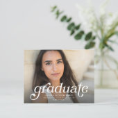 Retro afstuderen eenvoudige afstuderen-uitnodiging briefkaart (Staand voorkant)