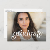 Retro afstuderen eenvoudige afstuderen-uitnodiging briefkaart (Voorkant / Achterkant)