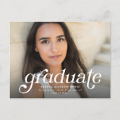 Retro afstuderen eenvoudige afstuderen-uitnodiging briefkaart (Voorkant)