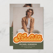 Retro Afstuderen foto aankondiging (Voorkant / Achterkant)