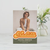 Retro Afstuderen foto aankondiging (Staand voorkant)