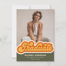 Retro Afstuderen foto aankondiging