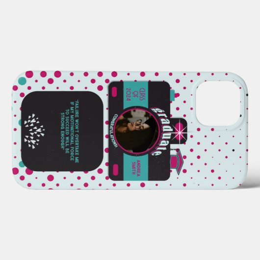 Retro Afstuderen foto Motivatie offerte Gepersonal Case-Mate iPhone Case (Achterkant (horizontaal))