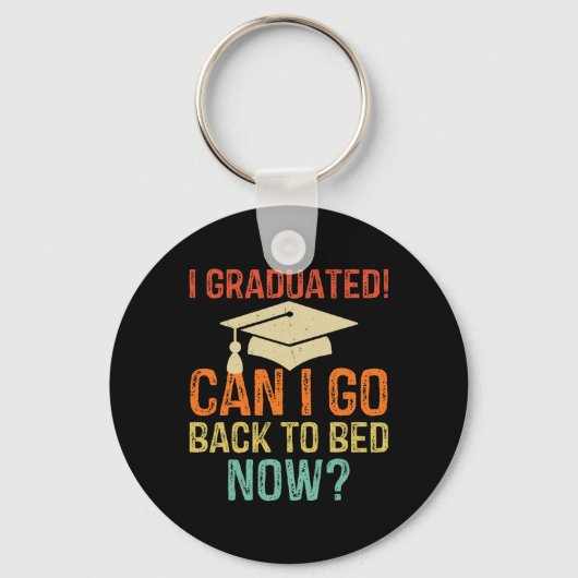 Retro Afstuderen Kan Ik Nu Terug Naar Bed College Sleutelhanger (Voorkant)
