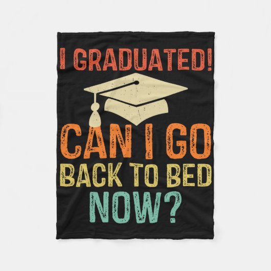 Retro Afstuderen Kan ik nu terug naar bed Universi Fleece Deken (Voorkant)
