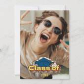 Retro Afstuderen Kleurrijke Fotopartij Kaart (Voorkant)