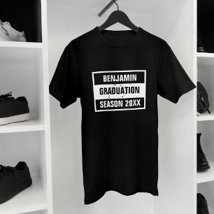 retro Afstuderen Seizoen 20XX zwart T-shirt