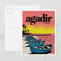 Retro Agadir stadsstrand Marokko reis souvenirs