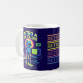 Retro AI Club – Robot Pixel Art Coffee Mok uit de  (Voorkant links)