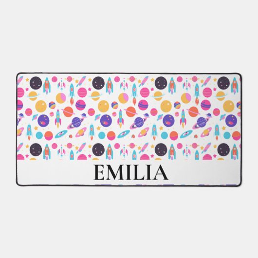 Retro AI-gegenereerde ruimte Bureaumat (Voorkant)