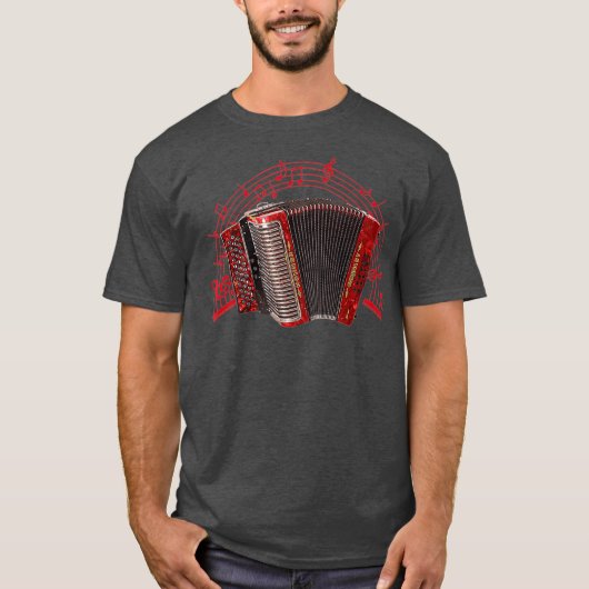 Retro Air Accordion Player Choir Musical Men T-shirt (Voorkant)