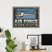 Retro Air Force Poster (Thuiskantoor)