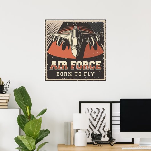 Retro Air Force Poster (Thuiskantoor)