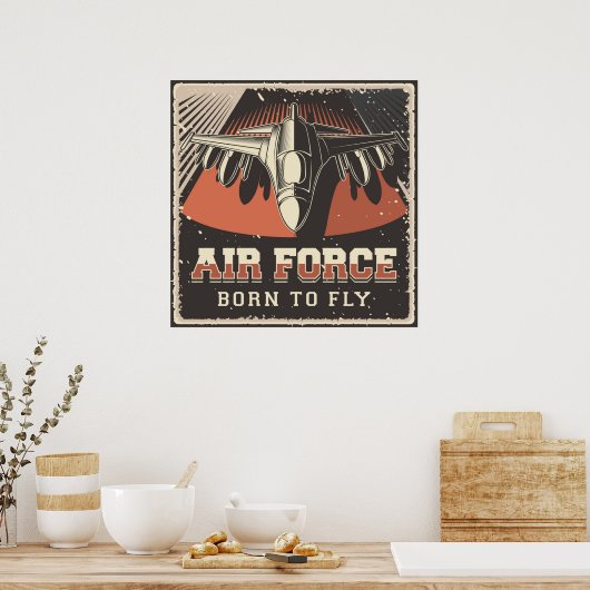 Retro Air Force Poster (Keuken)