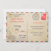 Retro Air Mail Briefkaart Uitnodiging (Voorkant)